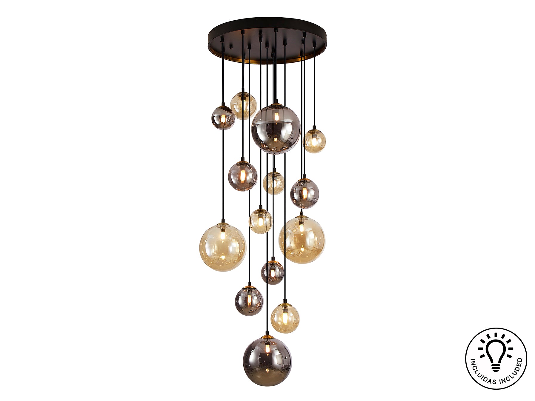 Lámpara Techo Moderna Negro y Latón - Schuller Dark | luzguru.com