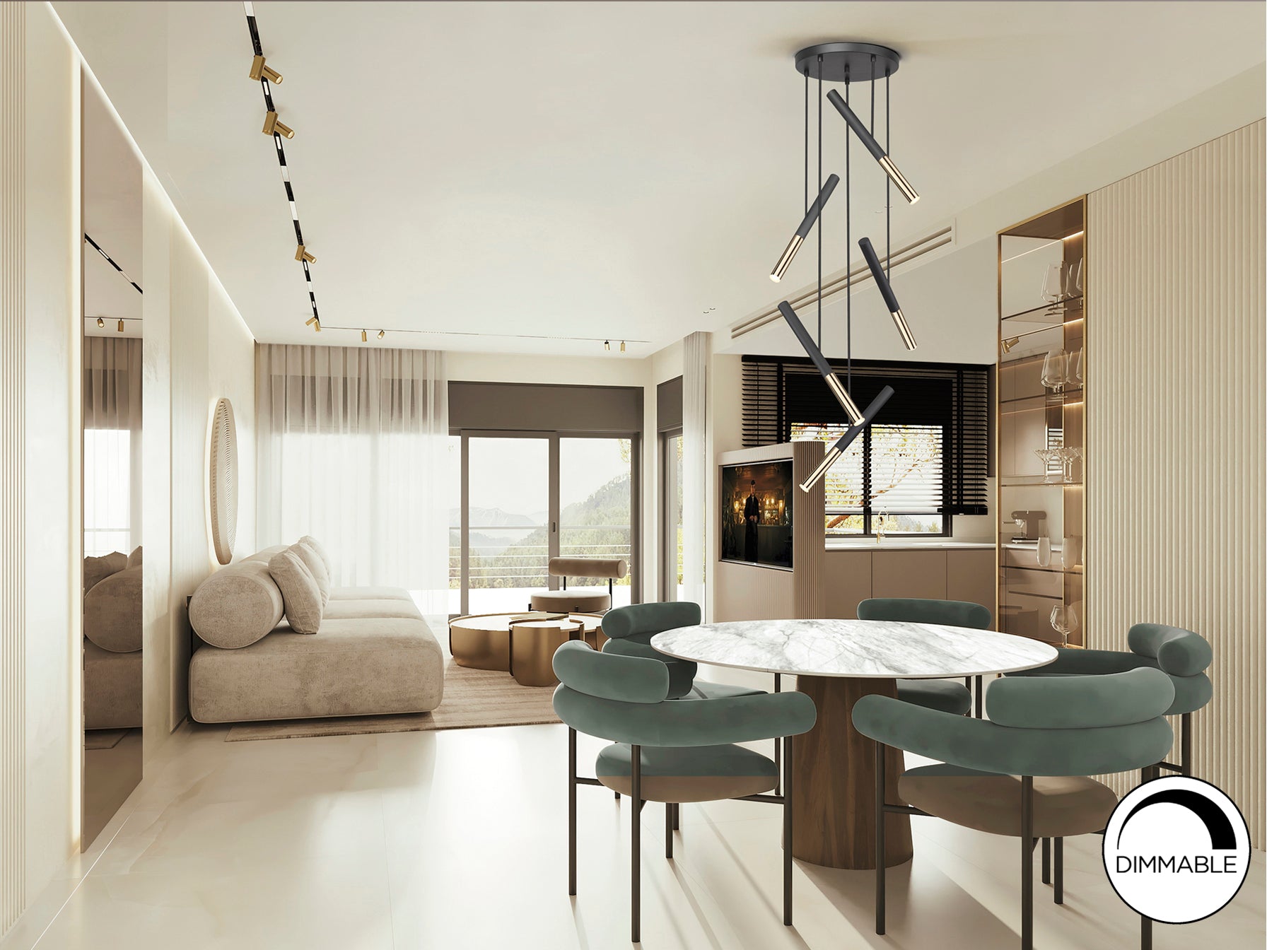 Lámpara Moderna Negro Oro - Schuller Edna - Calidad Premium | luzguru.com