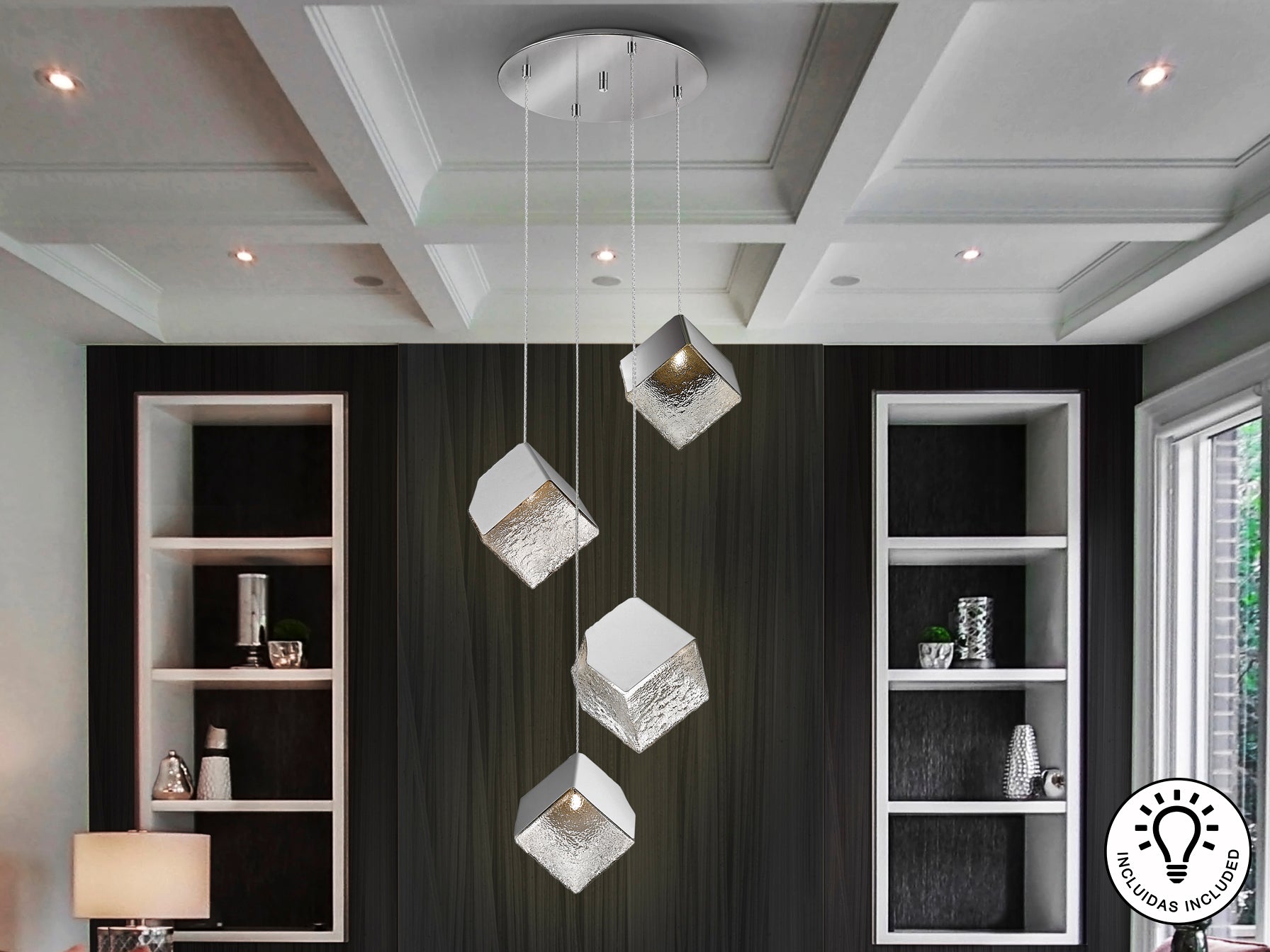 Lámpara Colgante Cromada Priscila - Schuller - Calidad Premium | luzguru.com