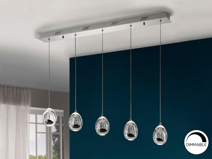 Lámpara Moderna 5 Luces LED Cromo - Schuller Rocío | luzguru.com