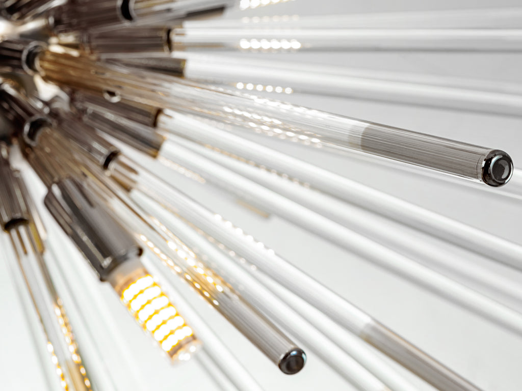 Lámpara Moderna Cromada Schuller - Evasión 9 Luces | luzguru.com