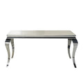 Mesa Comedor Schuller Barroque 792219 - Acero Inoxidable y Cristal Templado - luzguru.com