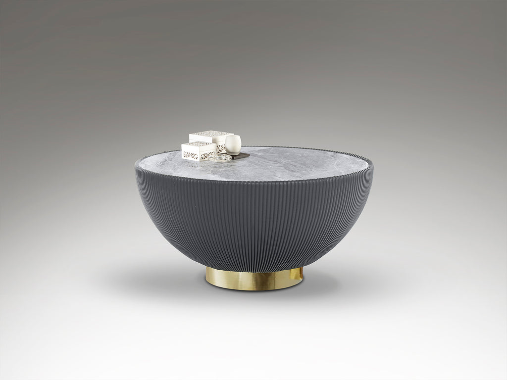 Mesa Centro Moderna Gris y Latón - Schuller Candy | luzguru.com