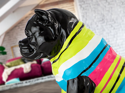 Figura decorativa Pitbull Schuller Rocky - Negra con Rayas | luzguru.com