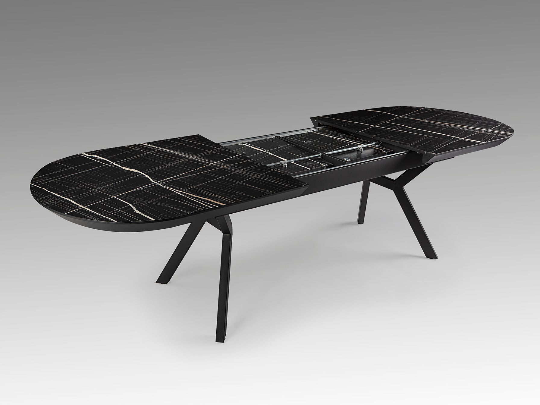 Mesa Comedor Extensible Marmol Negro - Schuller Antea - Calidad Premium | luzguru.com