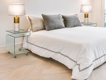 Mesa Auxiliar Cristal Transparente - Schuller - Calidad Premium | luzguru.com