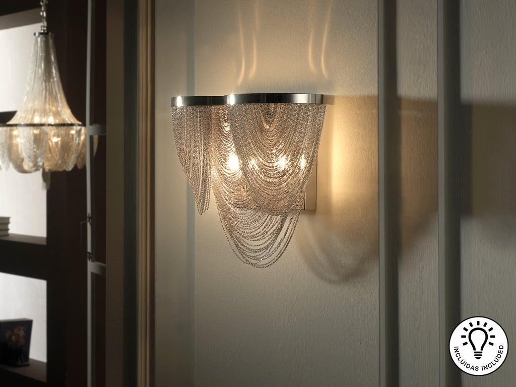 Aplique Pared Moderno Niquelado - Schuller Minerva | luzguru.com