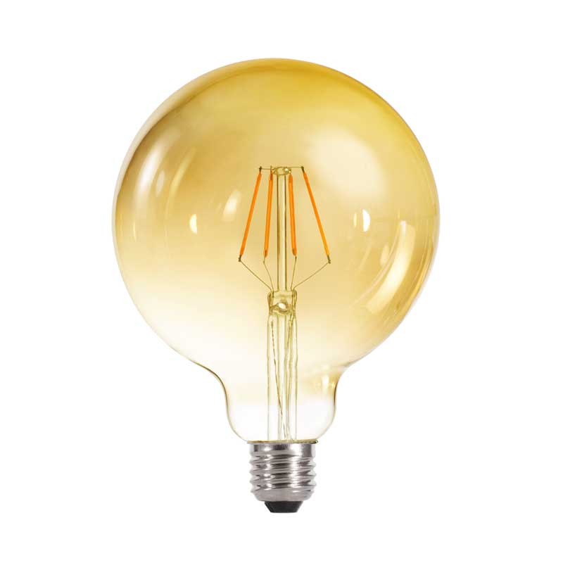 Bombilla LED Filamento G125 E27 4W Luz Cálida 2000K Caramelo CristalRecord - vista principal | CristalRecord