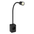 Flexo USB LED regulable negro ALEMAR Ant - Vista principal con conexiones