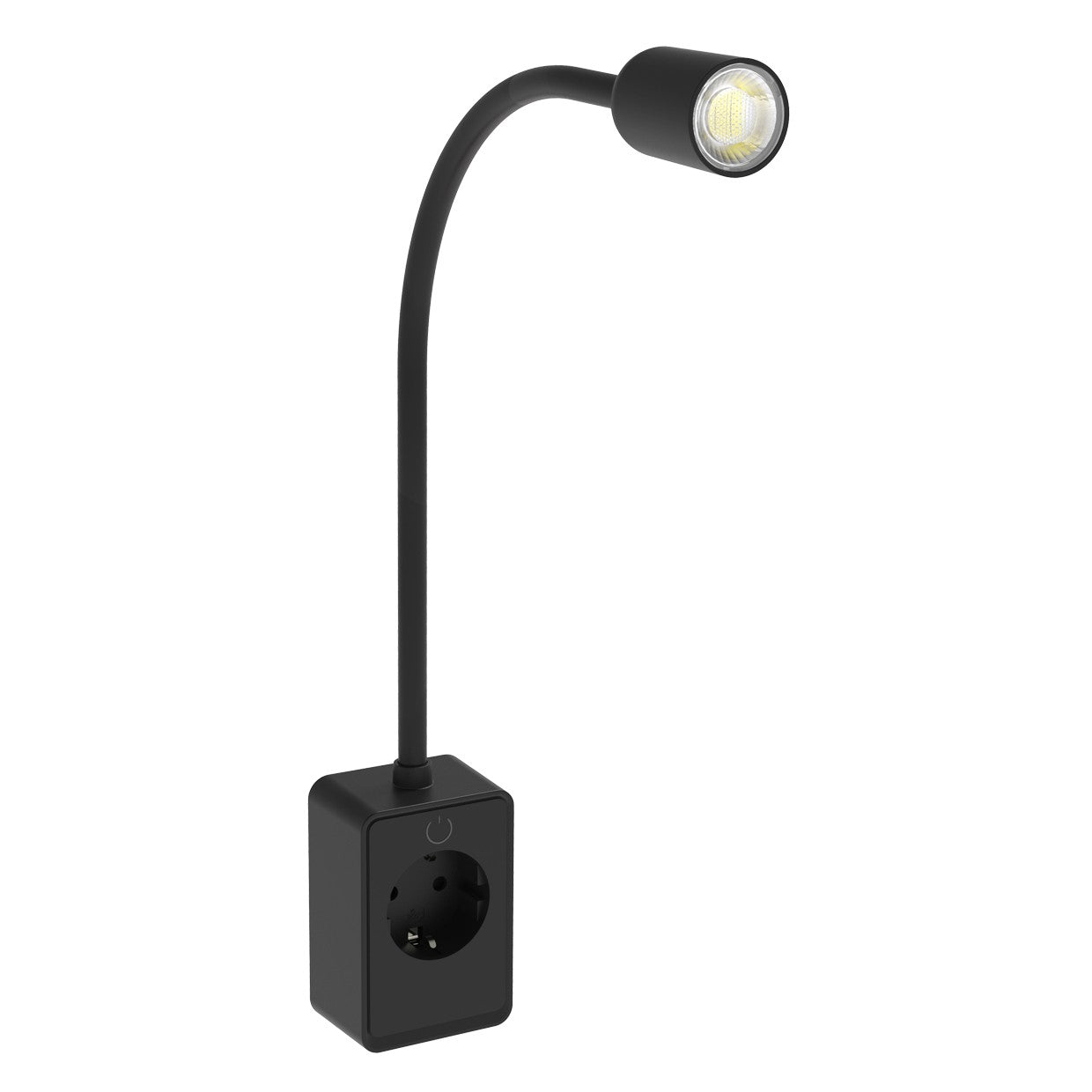 Flexo USB LED regulable negro ALEMAR Ant - Vista principal con conexiones