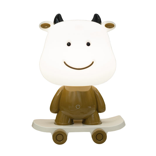 Lámpara sobremesa infantil vaca marrón LED regulable ALEMAR - Vista principal