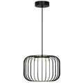 Colgante LED Egon negro 9W ALEMAR - Vista principal con tulipa iluminada