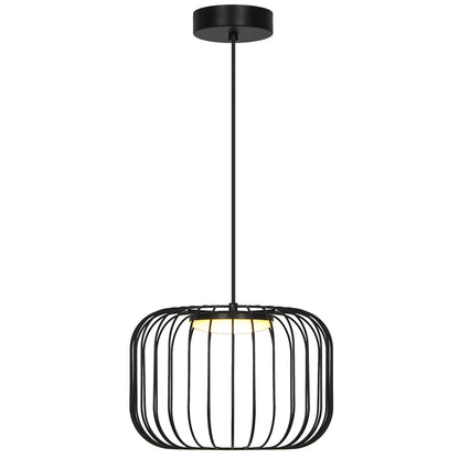 Colgante LED Egon negro 9W ALEMAR - Vista principal con tulipa iluminada