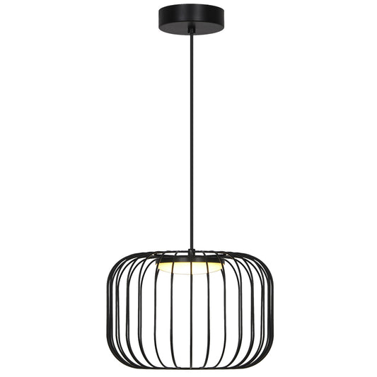 Colgante LED Egon negro 9W ALEMAR - Vista principal con tulipa iluminada