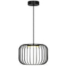 Colgante LED Egon negro 9W ALEMAR - Vista principal con tulipa iluminada