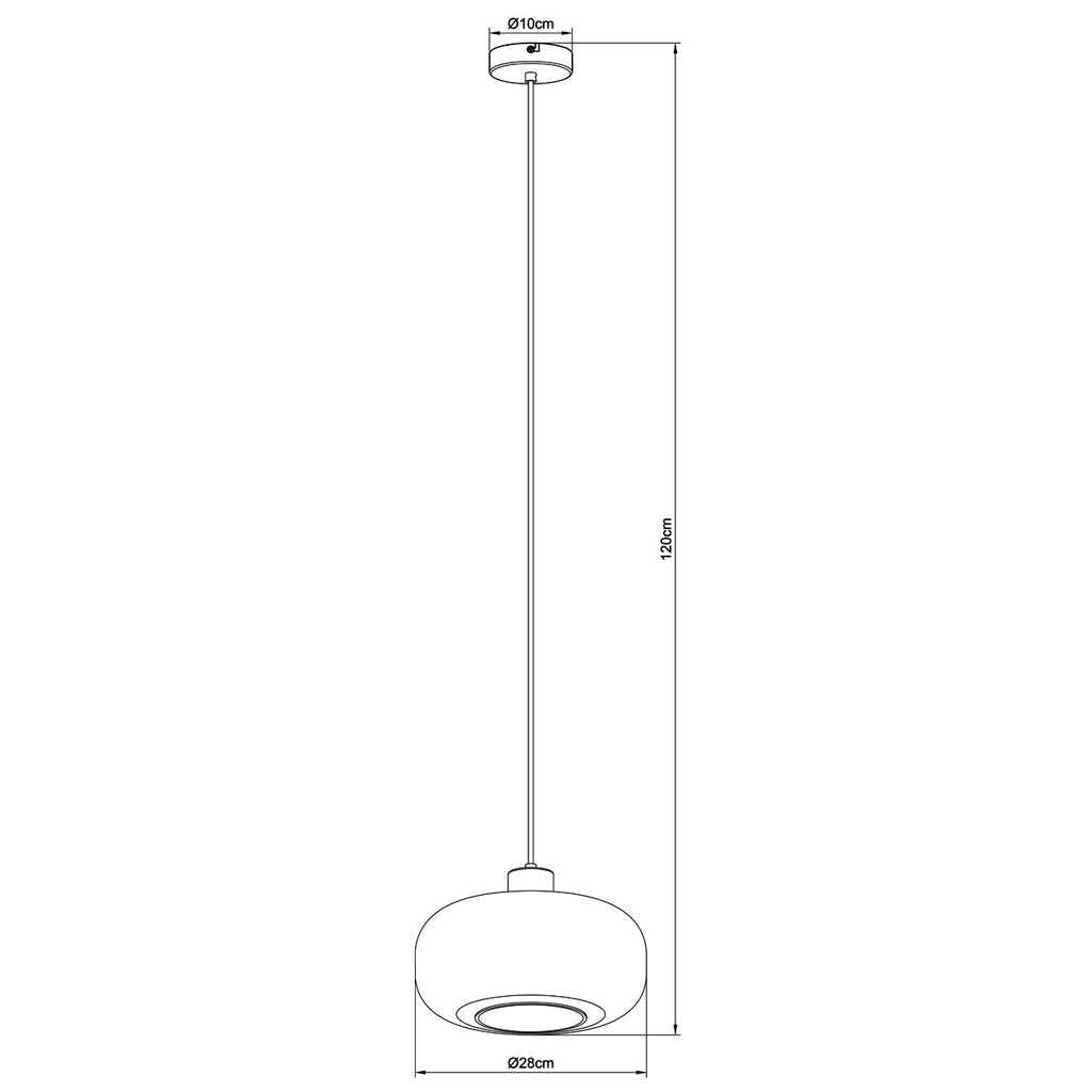 Detalle de tulipa y estructura del colgante CAIRA negro ámbar ALEMAR