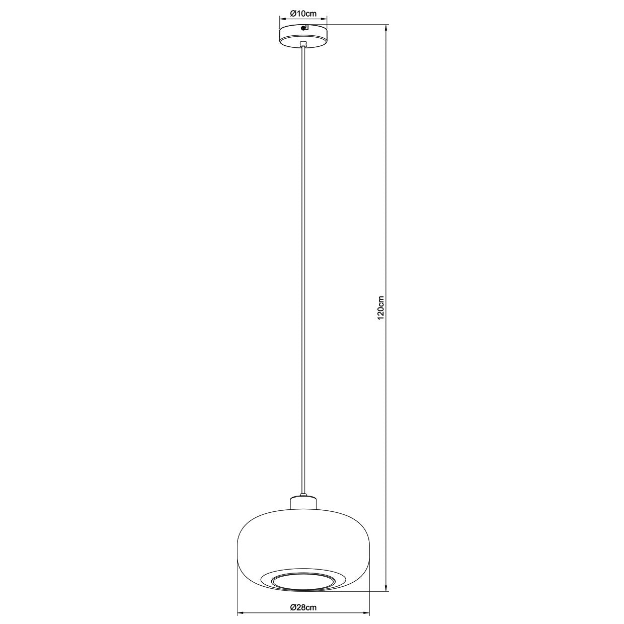 Detalle de tulipa y estructura del colgante CAIRA negro ámbar ALEMAR