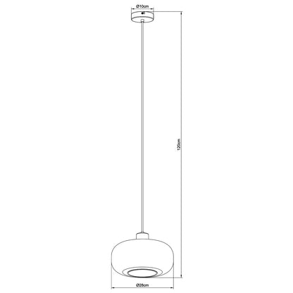 Detalle de tulipa y estructura del colgante CAIRA negro ámbar ALEMAR