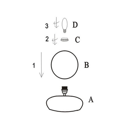 Lámpara sobremesa Nido arena opal ALEMAR en detalle de base y bola opal