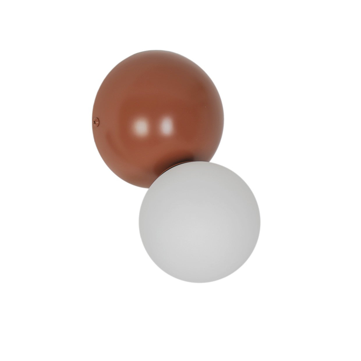 Detalle de tulipa opal en el aplique Mint Terracota ALEMAR - Vista lateral