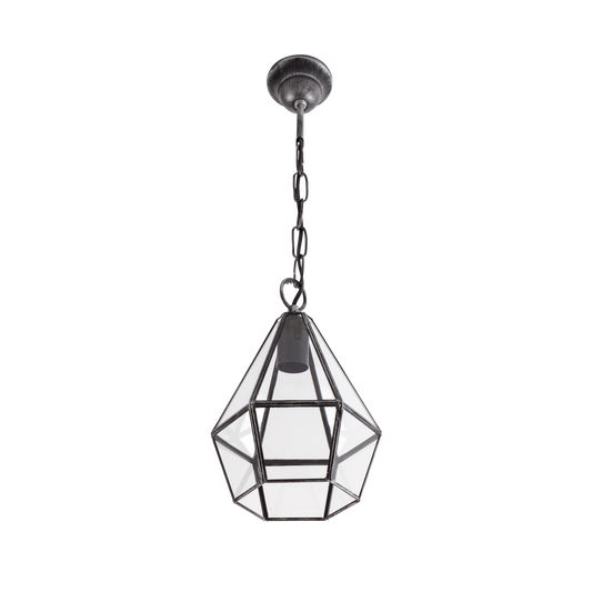 Lámpara Colgante Rústica Ecija 1xE27 Metal y Cristal Fabrilamp - vista principal | Fabrilamp / Abrila · Ref. 075792010