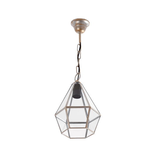 Lámpara Colgante Rústica Ecija 1xE27 Metal y Cristal Fabrilamp - vista principal | Fabrilamp / Abrila · Ref. 075792029