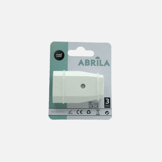 Base de Enchufe Aérea Blanca 2x4x6 cm Fabrilamp - Vista frontal principal en fondo blanco | LuzGurú