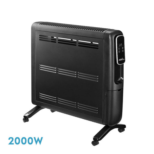 Emisor Térmico Alpino 2000W Negro de Fabrilamp, vista frontal.  Encuéntralo en luzguru.com