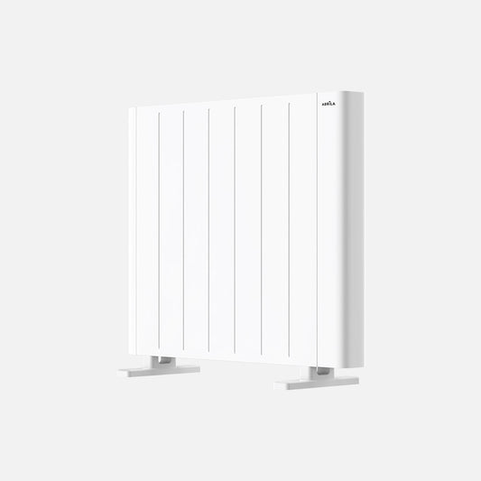 Emisor térmico fabricado en metal y aluminio color blanco