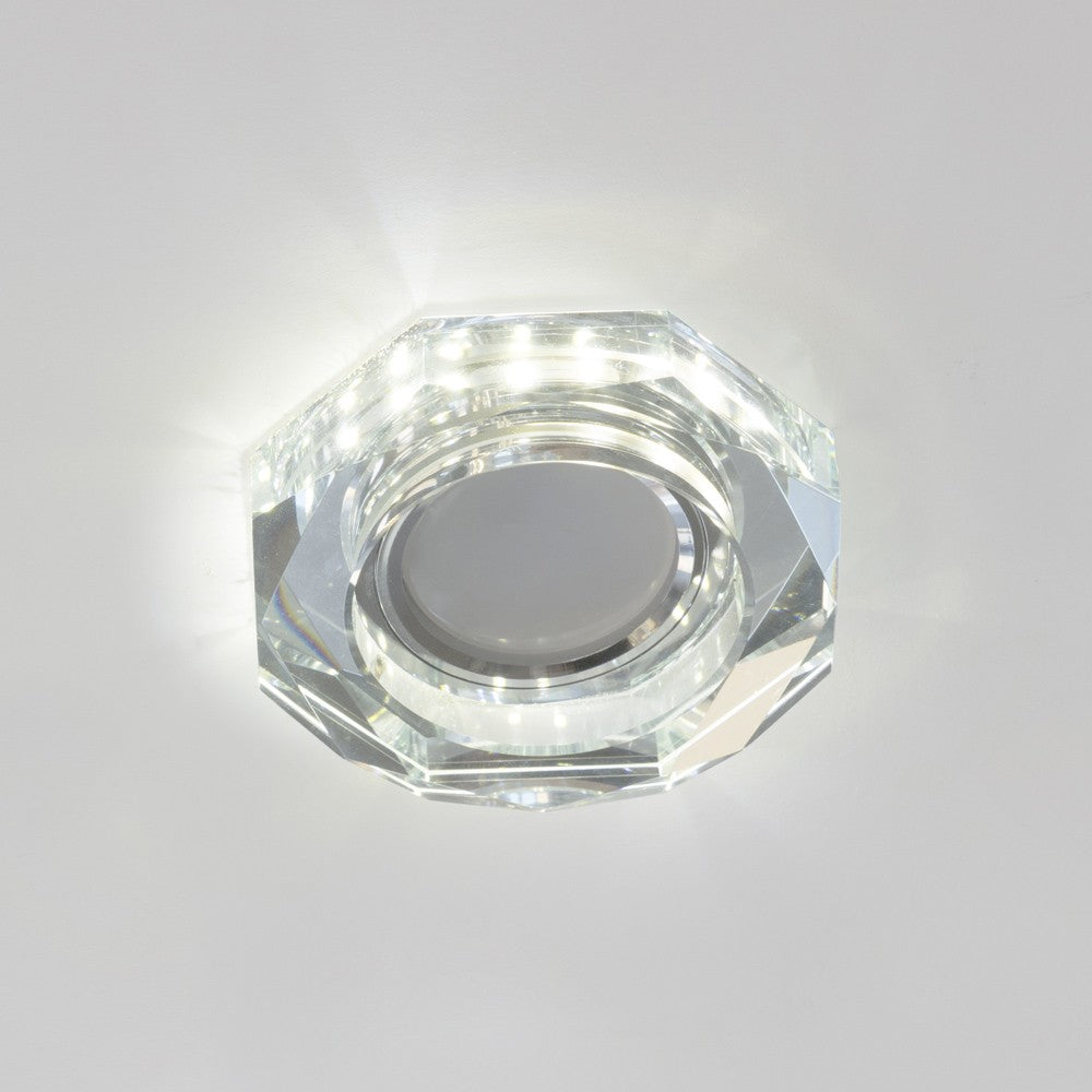 Empotrable Gemo fabricado en aluminio y cristal transparente, color transparente