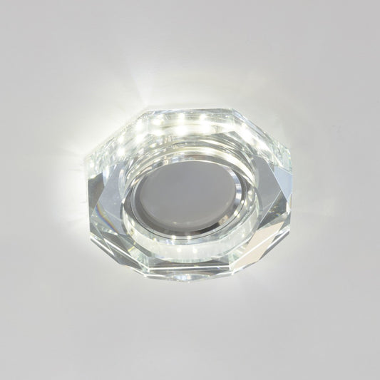 Empotrable Gemo fabricado en aluminio y cristal transparente, color transparente