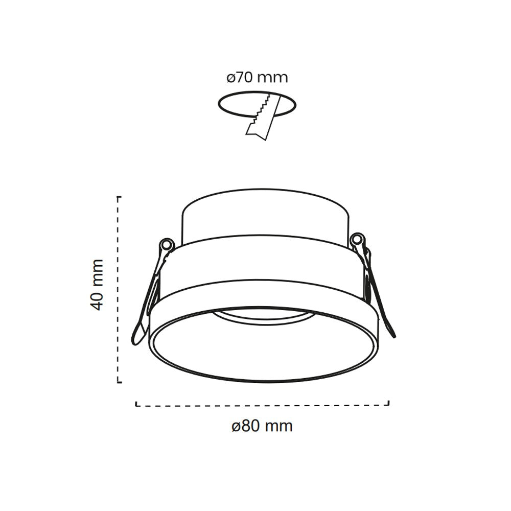 Empotrable de Techo Redondo Basculante Vagar Blanco GU10 CristalRecord instalada en ambiente decorativo de salón o dormitorio | CristalRecord