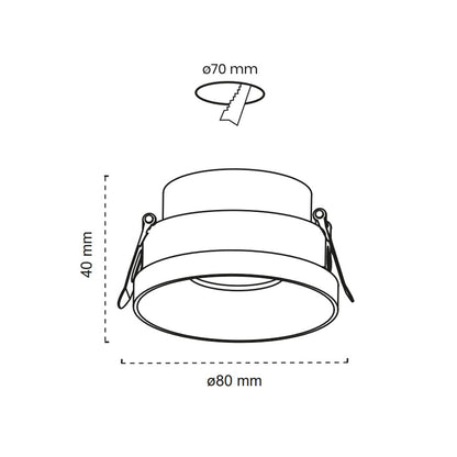 Empotrable de Techo Redondo Basculante Vagar Blanco GU10 CristalRecord instalada en ambiente decorativo de salón o dormitorio | CristalRecord