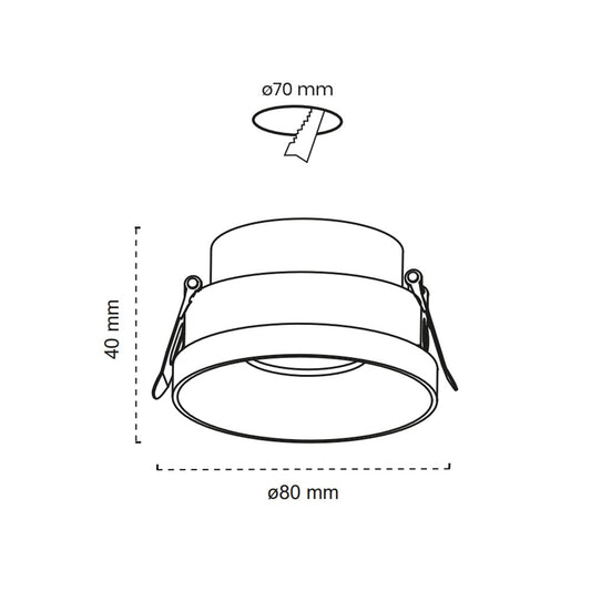 Empotrable de Techo Redondo Basculante Vagar Blanco GU10 CristalRecord instalada en ambiente decorativo de salón o dormitorio | CristalRecord