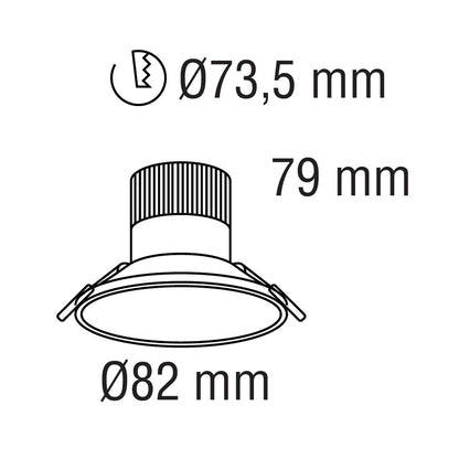 Empotrable de techo LED con protección IP44 contra humedad