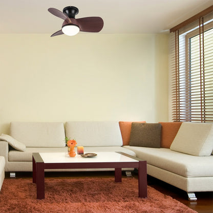 Ventilador de Techo Negro + madera – vista 2 · Ref. 85-102-22-188