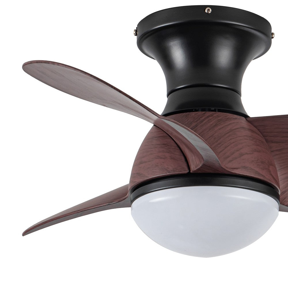 Ventilador de Techo Negro + madera – vista 3 · Ref. 85-102-22-188