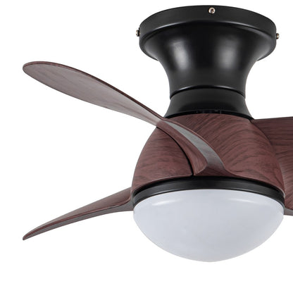 Ventilador de Techo Negro + madera – vista 3 · Ref. 85-102-22-188