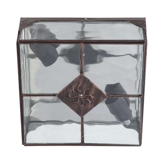 Plafón de Techo Estepa 25 cm 2xE27 Cristal Rugoso Fabrilamp - vista principal | Fabrilamp / Abrila · Ref. 075582511