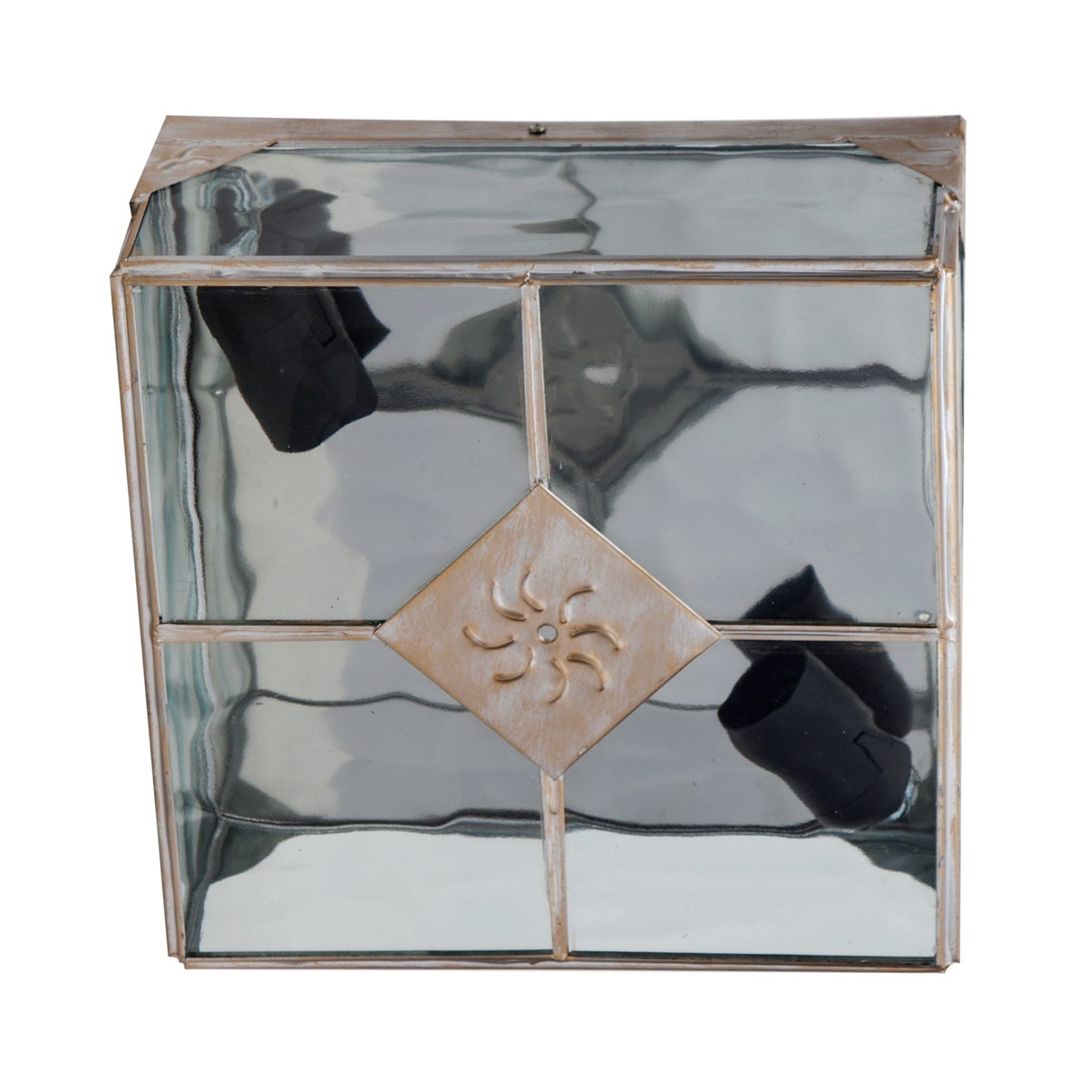 Plafón de Techo Estepa 25 cm 2xE27 Cristal Rugoso Fabrilamp - vista principal | Fabrilamp / Abrila · Ref. 075582529