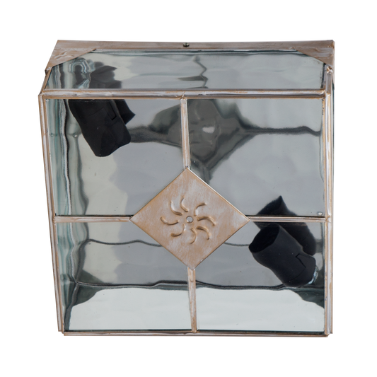 Plafón de Techo Estepa 25 cm 2xE27 Cristal Rugoso Fabrilamp - vista principal | Fabrilamp / Abrila · Ref. 075582529