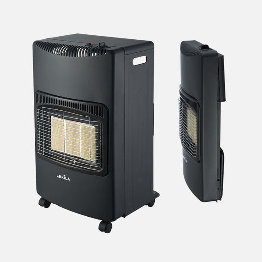 Estufa de Gas Plegable Popa 4200 W Negro con Ruedas Fabrilamp - Vista frontal principal en fondo blanco | LuzGurú