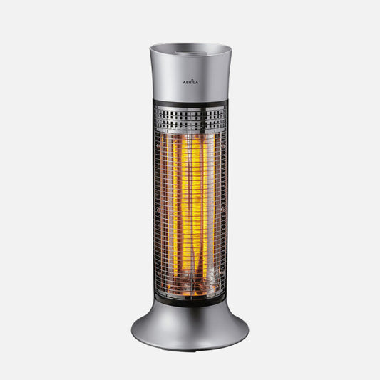 Estufa Eléctrica de Carbono Yuma 900 W Oscilante Plata/Negro Fabrilamp - Vista frontal principal en fondo blanco | LuzGurú