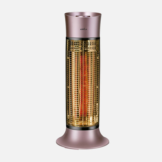 Estufa Eléctrica de Carbono Yuma 900 W Oscilante Rosa y Negro Fabrilamp - Vista frontal principal en fondo blanco | LuzGurú
