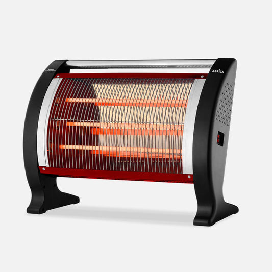 Estufa Eléctrica de Cuarzo Ananta 2000 W Negro Fabrilamp - Vista frontal principal en fondo blanco | LuzGurú