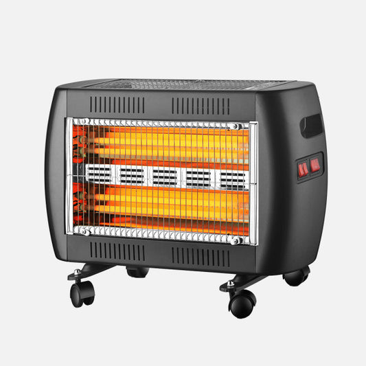 Estufa Eléctrica de Cuarzo Tahara 2000 W Negro Fabrilamp - Vista frontal principal en fondo blanco | LuzGurú