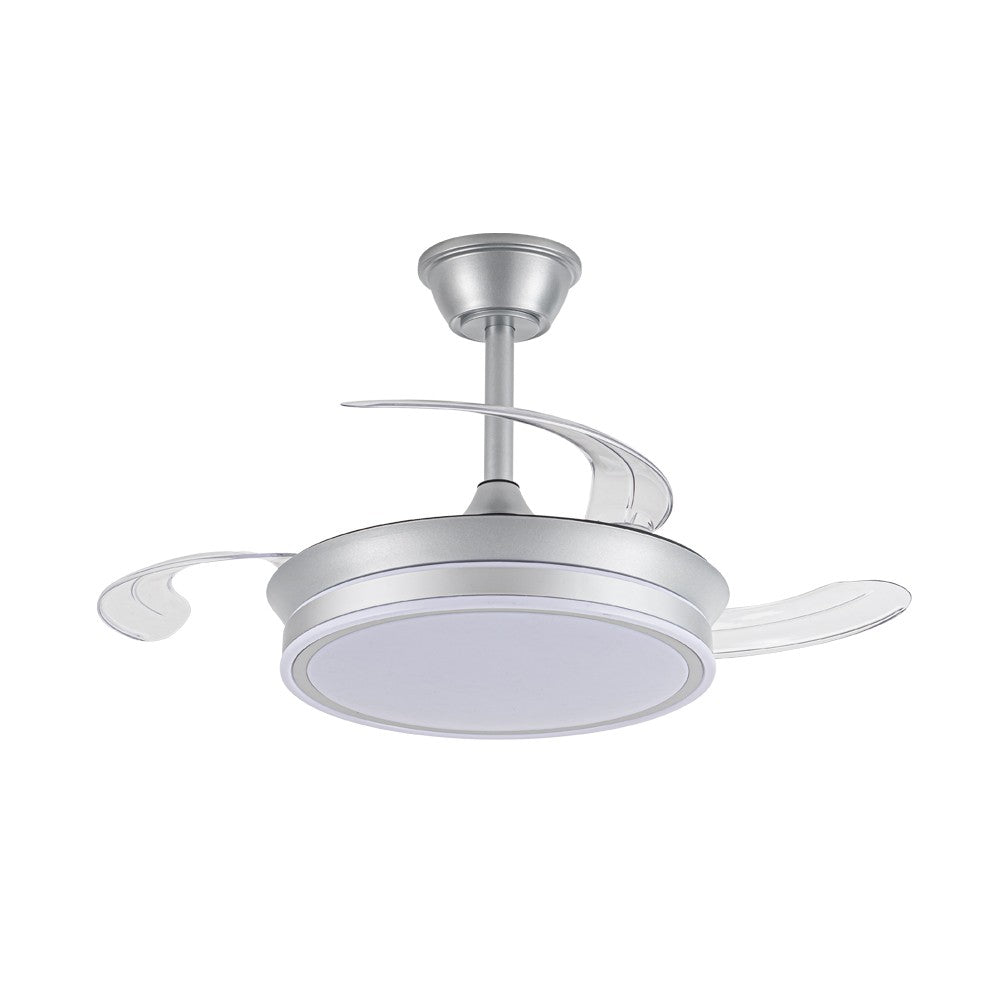 Elegante ventilador con aspas retráctiles ideal para dormitorio