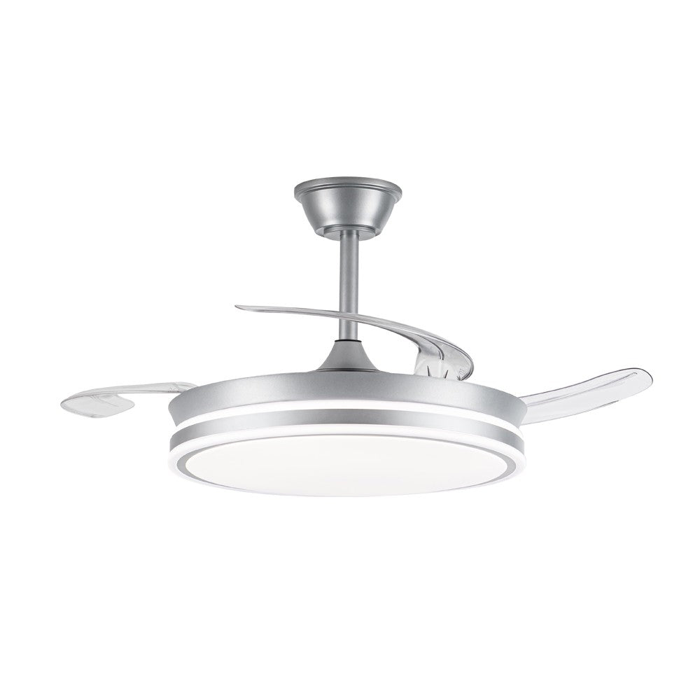 Elegante ventilador con aspas retráctiles ideal para salón