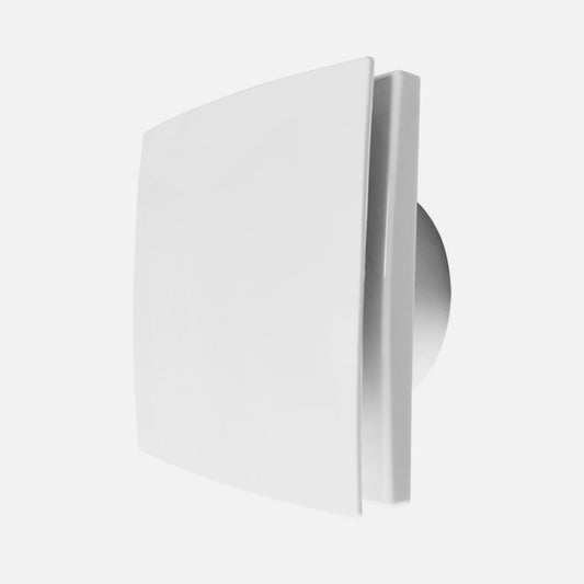 Detalles del Extractor de Baño Fabrilamp/Abrila Lille Blanco 20W (Ref. 239462001): diseño cuadrado, 21x21x9,5cm, para tubos de 15cm, silencioso (36dB), 220m³/h. LUZGURÚ.