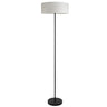 Lámpara de pie salón Mera ALEMAR en saco beige con base metal negro - Vista principal